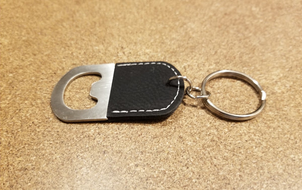 Leatherette Bottle Opener Keychain
