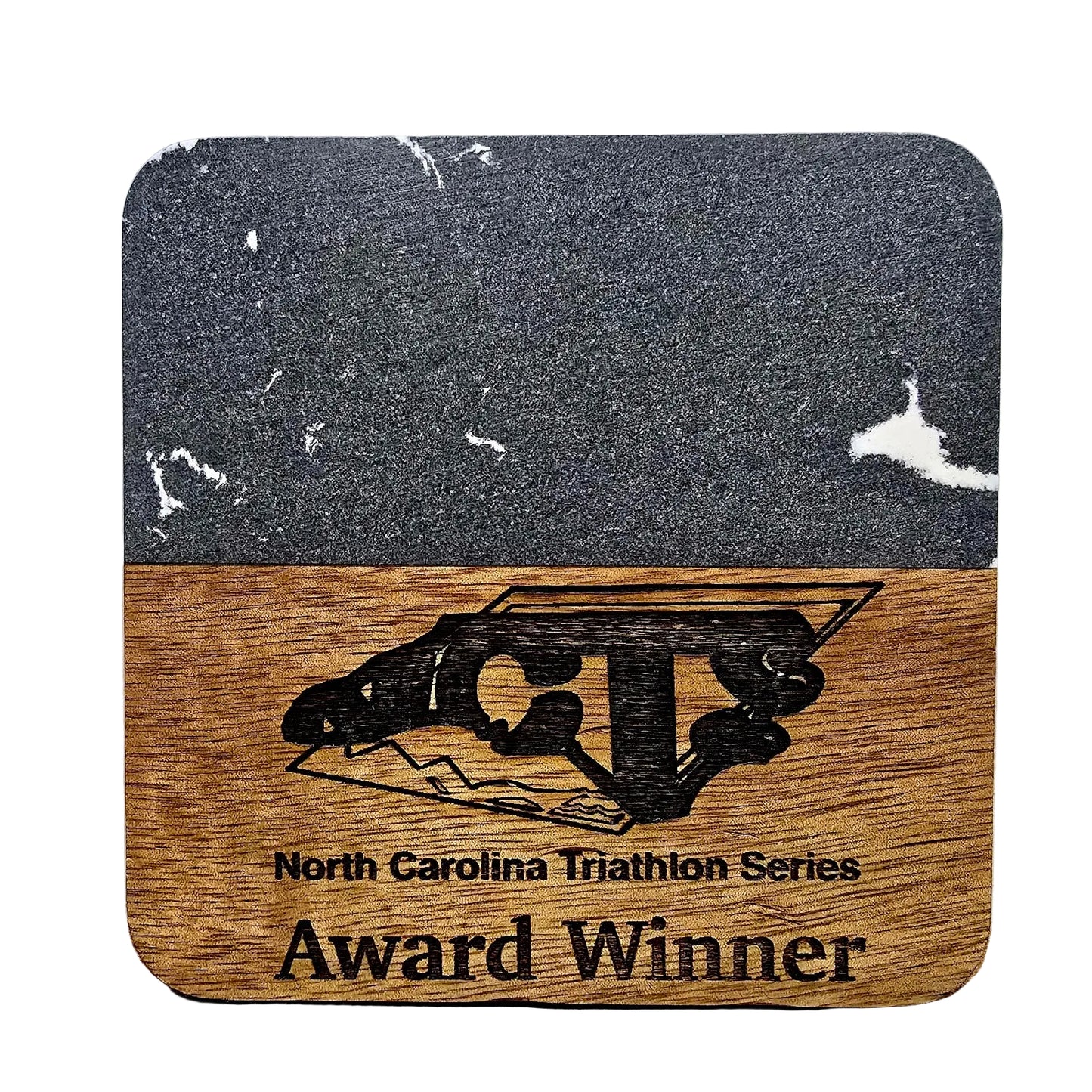 Black Marble and Acacia Wood coaster