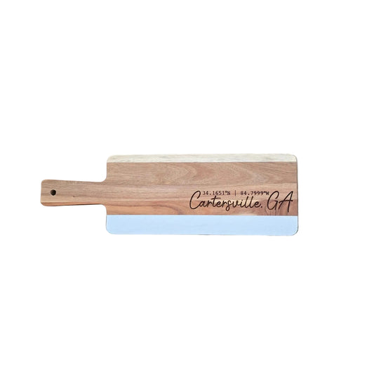 Wood and White Marble Cutting Board