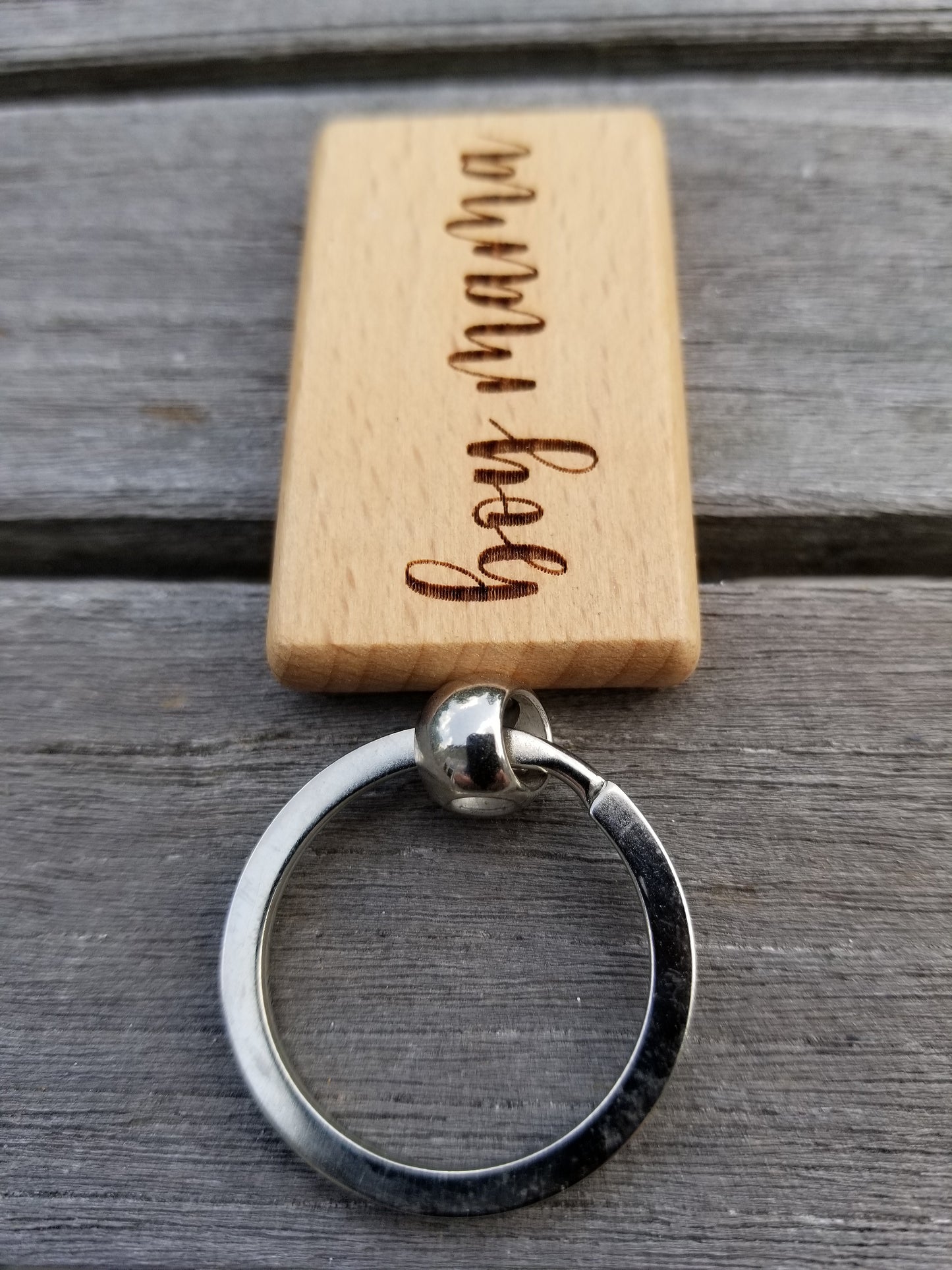 Natural Wood Keychain